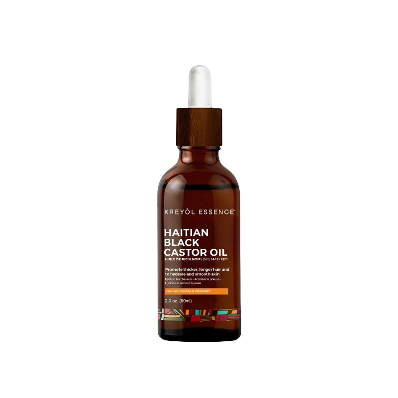 Haitian black castor oil in dropper bottle for nourishing dreadlocks and scalp care - L'ABC Des Locs