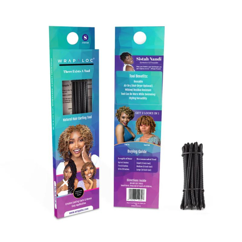 Wrap A Loc curling tool set in retail packaging for creating curls and waves on all loc types | Shop L'ABC Des Locs