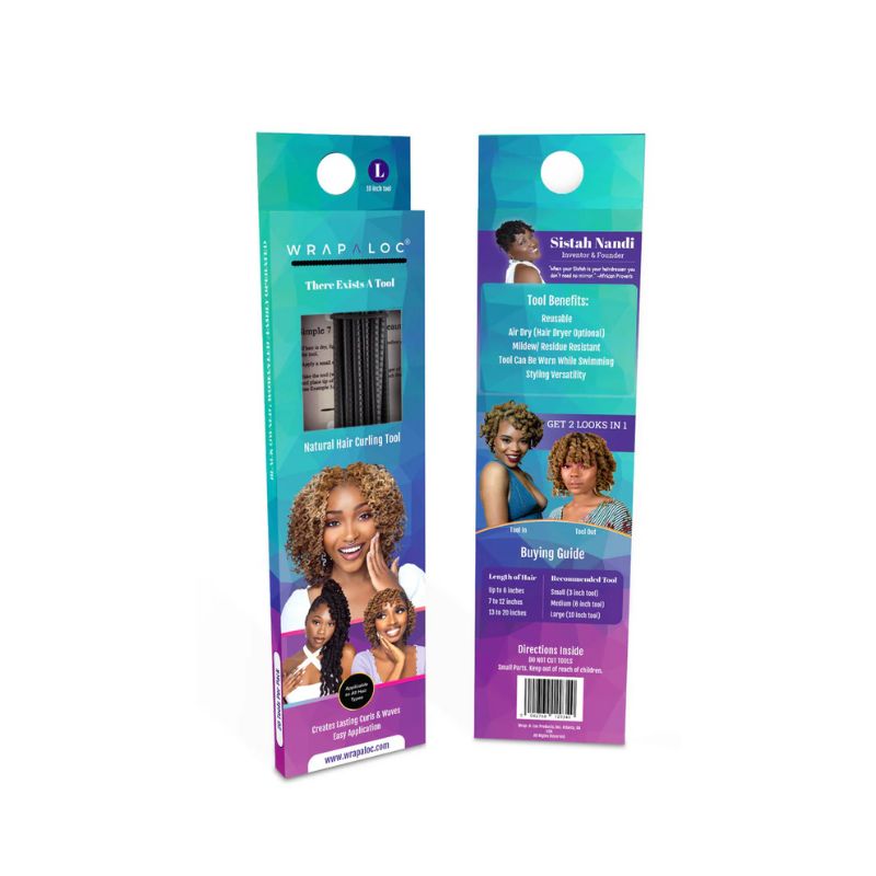 Wrap A Loc curling tool set in retail packaging for creating curls and waves on all loc types | Shop L'ABC Des Locs