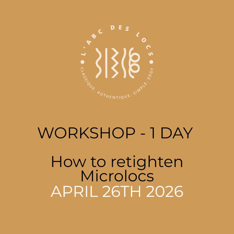 Microlocs workshop flyer in Montreal teaching hands-on installation and maintenance techniques | Shop L'ABC Des Locs