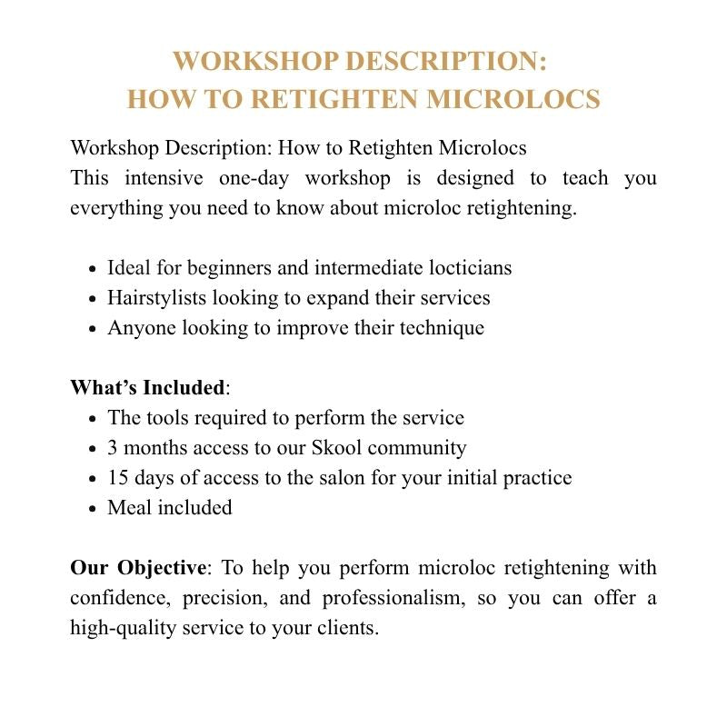 Microlocs workshop flyer in Montreal teaching hands-on installation and maintenance techniques | Shop L'ABC Des Locs